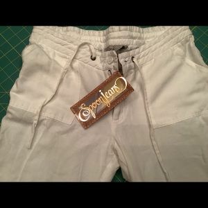 Spoon Jeans White Linen Wide-Leg Pants TALL LONG